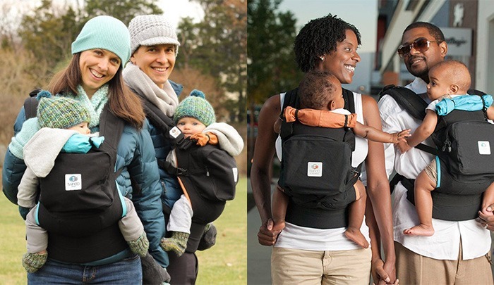 Couple-Babywearing-Twins